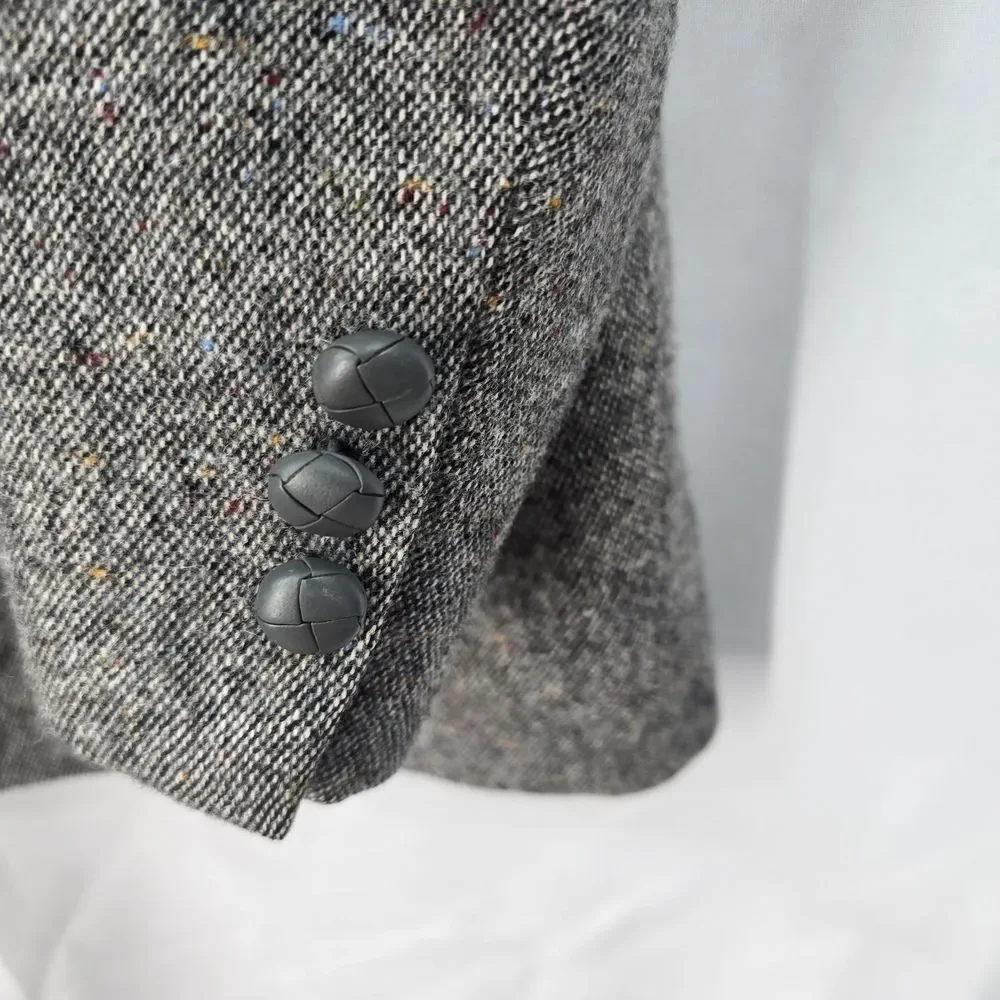 VTG Stafford Men's 44R Tweed Sport Coat Blazer Two Button Brown Wool Elbow Patch